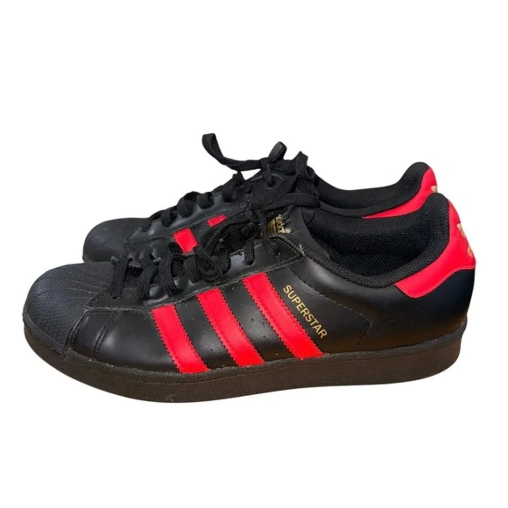 Adidas Superstar 2 Mens 8 Sneakers Pre-Owned Black S80694 ShellToe Leather Retro